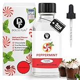 Dolce Flav Natural Peppermint Extract – 2 Ounce Oil-Soluble Kosher, Sugar-Free, Concentrated Pure Mint Flavor for Hard Candy, Chocolates & Baking, Includes Measured Dropper
