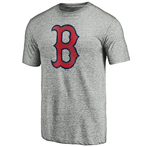 MLB Men's Distressed Imprint Match Team Color Primary Logo Word Mark T-Shirt (Boston Red Sox Gray, Small) : Sports & Outdoors