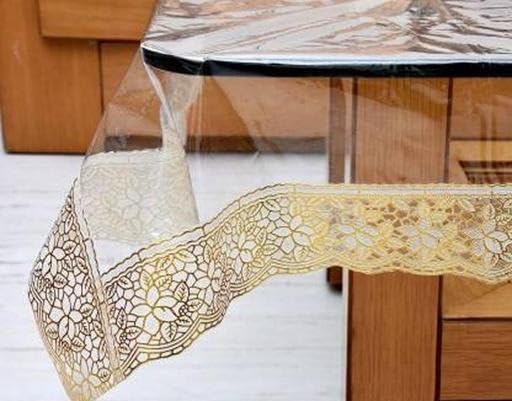 Image of Transparent PVC Dining Table Cover, 60 x 90 Inches