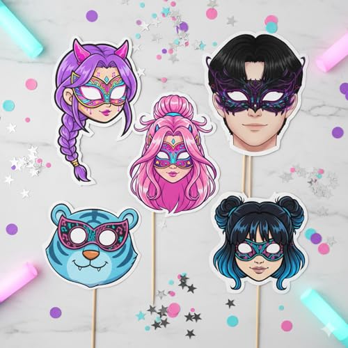 Image of Wanna Party Kpop Demon Hunters Birthday Decoration- Pack of 5 Kpop Party Props for Boys & Girls