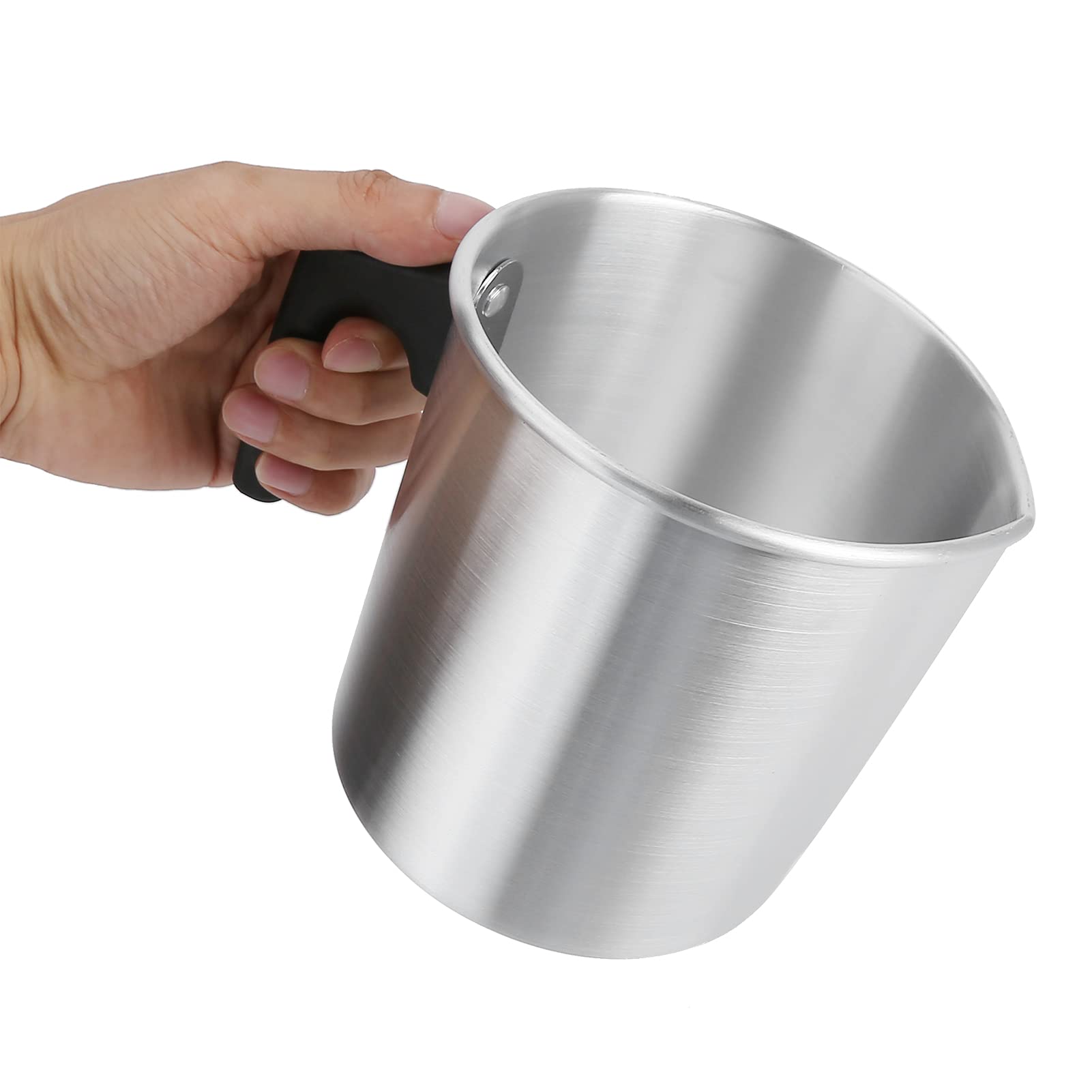 Hapivida Caraffa Per Cera Da 1,2 Litri In Alluminio Con Manico Termoresistente – Pentolino Per Candele E Sapone Fai-da-Te, Beccuccio Antigoccia - 3