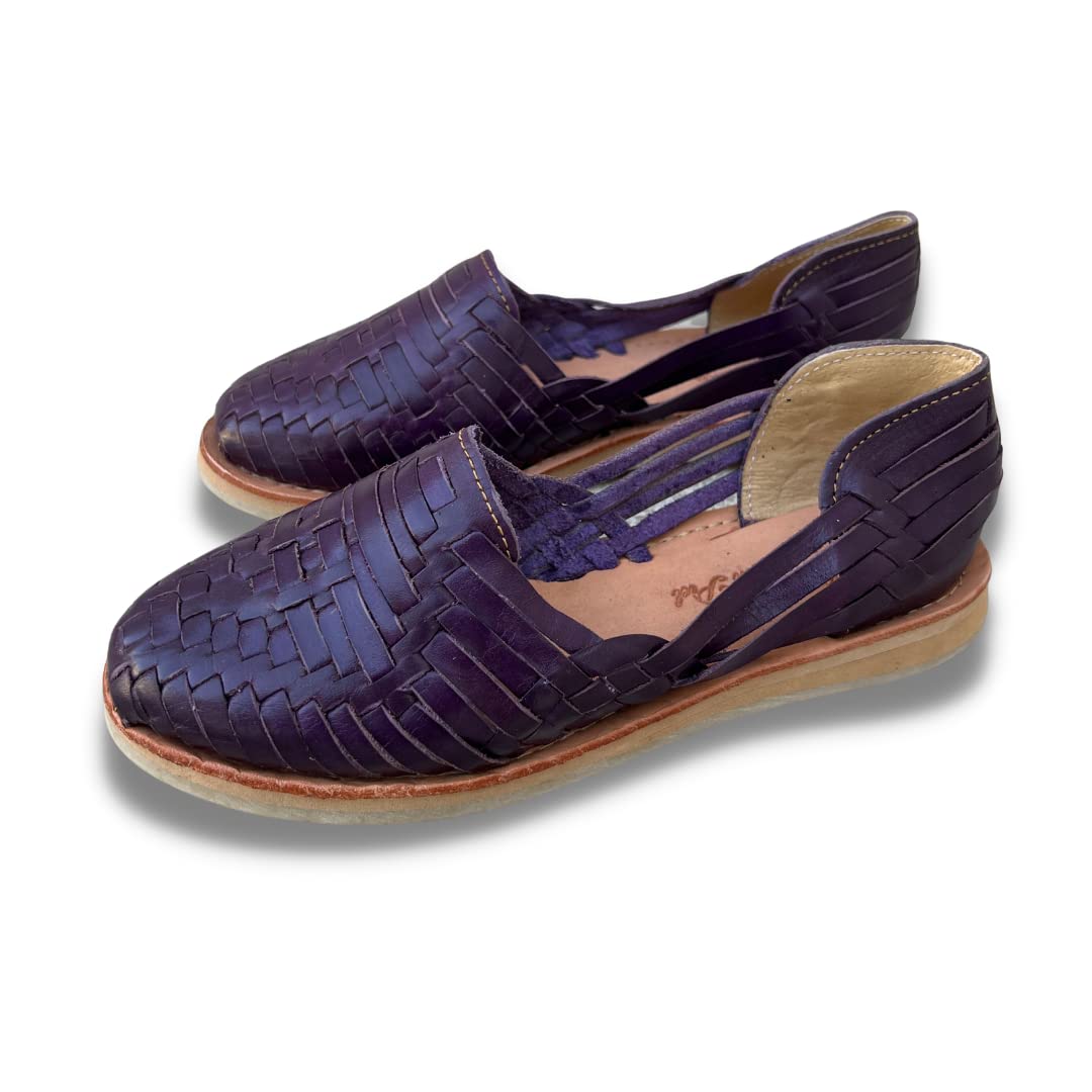 Mexico en la Piel Leather Huarache Sandals. Comfortable Flats For Woman.