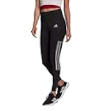 Womens Lightweight High Rise 3-Stripe Mesh 7/8 Leggings (US, Alpha, Small, Regular, Regular, Black/Grey)