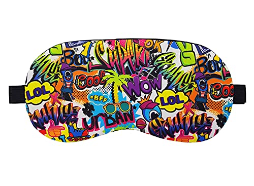 Image of Jenna Multi Cartoon Polyester Eye Mask for Insomnia, Meditation, Puffy Eyes and Dark Circles