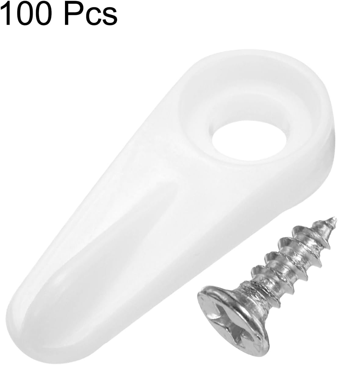 HARFINGTON 100Pcs Picture Frame Backing Hardware Clip with 100Pcs Screws Turn Button Fasteners Set for Craft Hanging Picture Drawing, Pure White