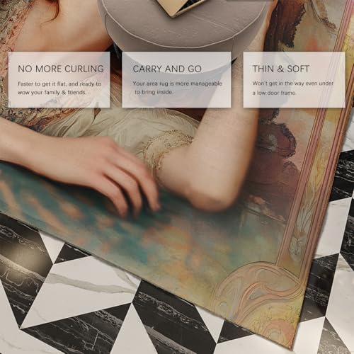 Tapis vintage classique élégant grand format 150x210 cm lavable - 4