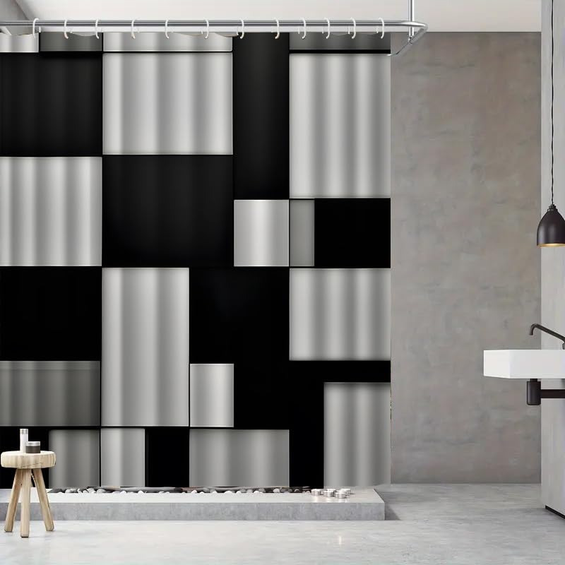 Rideau de douche imperméable abstrait pour salle de bain propre - 3
