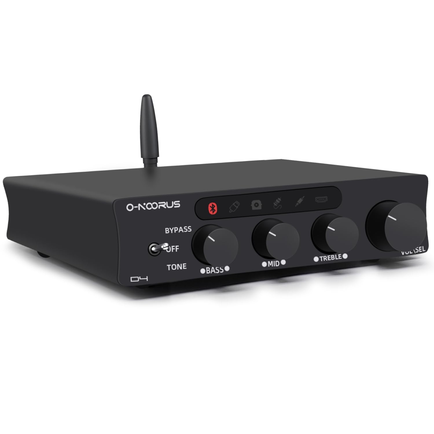 O-NOORUS D4 Bluetooth Stereo Amplifier, 2.1 Channel Home Audio Receivers & Amplifiers with HDMI ARC, RCA, TPA3255 PFFB Mini Class D Amp 300Wx2, Compact Speaker Amp for Indoor/Outdoor/Garage/Bookshelf