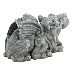 Design Toscano Roland the Gothic Gargoyle Gutter Guardian Rain Downspout Extension Outdoor Statue, 10 Inch Long, Cast Stone Resin, Grey Stone Finish Design Toscano Roland the Gothic Gargoyle Gutter Guardian Rain Downspout Extension Outdoor Statue 10 Inch Long Cast Stone Resin Grey Stone Finish