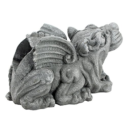 Design-Toscano-Roland-the-Gothic-Gargoyle-Gutter-Guardian-Rain-Downspout-Extension-Outdoor-Statue-10-Inch-Long-Cast-Stone-Resin-Grey-Stone-Finish Design Toscano Roland the Gothic Gargoyle Gutter Guardian Rain Downspout Extension Outdoor Statue 10 Inch Long Cast Stone Resin Grey Stone Finish
