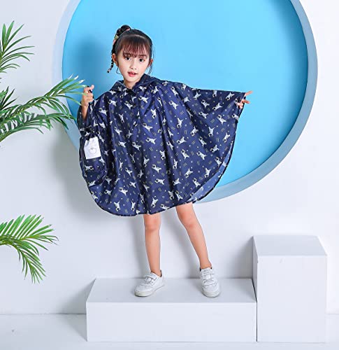 Image of Freesmily Kids Cute Raincoat Waterproof Rain Poncho Jacket Coat for Girls Boys