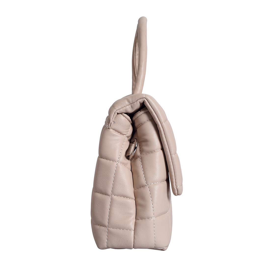 Lino Perros Women Off-White Coloured Quilted Satchel Bag Off White 1