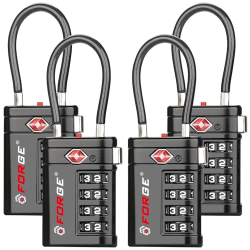 Forge TSA Approved Luggage Locks 4 Digit Combination TSA