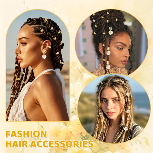 Accesorios de cabello dorados para trenzas 45 piezas miniatura 6