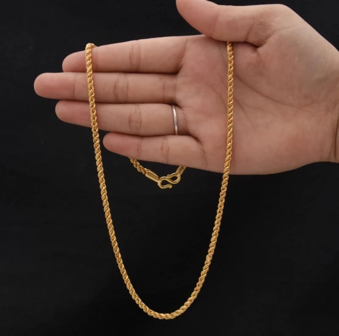 Mens Gold-plated Brass Chain F1367 Gold 1 Necklace-image-41