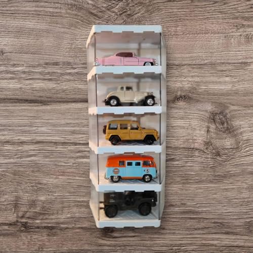 Image of Zebra Polymers Stackable Vertical Display Rack for Die Cast & Scale Models (1:43 /1:32 /1:34 /1:44) | Model Car Organizer & Collectible Display Rack for Hot Wheels, RC Models &