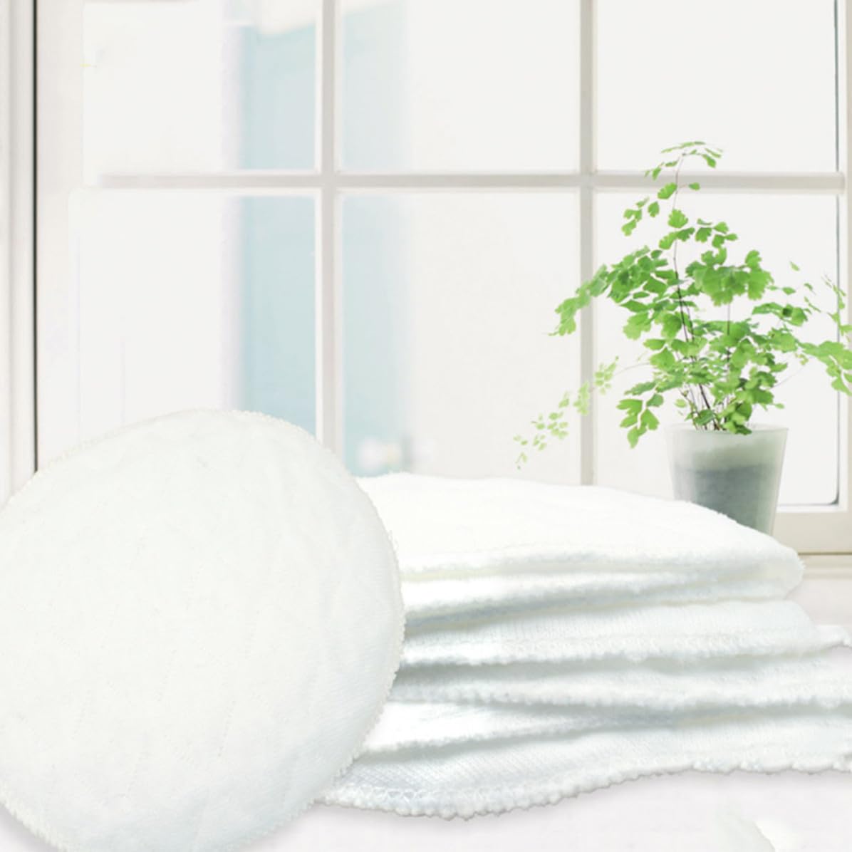 LIFKOME Discos Absorbentes de Lactancia de Algodón Blanco, 100 Piezas, Triple Estructura para Mantener Seco y Evitar Humedad la Alimentación y Lactancia