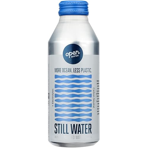 Open Water Still Bottled Water with Electrolytes in 16-oz Aluminum Bottles (1 Cases, 12 bottles - Still) | BPA-free and Eco friendly