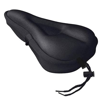 Cycle Seat Cover with Gel Bicycle Silicone Cycle Seat Cushion with Gel Saddle Seat & Soft Cycle Cover Soft Seat Cover for Bicycle (Black)
