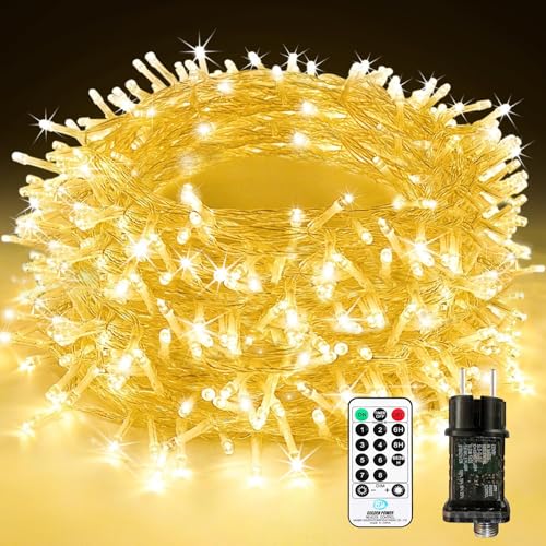 LED Lichterkette Außen Strombetrieben, 50M 500 LED Lichterkette...