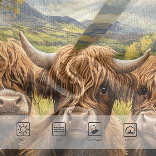 Cute Highland Cows Wooden Floral Girl Panties Cute Toddler Underwear Custom Cotton Florals Briefs Kids Undies 2t3