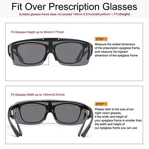 Night Vision Driving Glasses Anti Glare Fit Over Prescription Glasses Flip Up Polarized Sunglasses For Women Men2