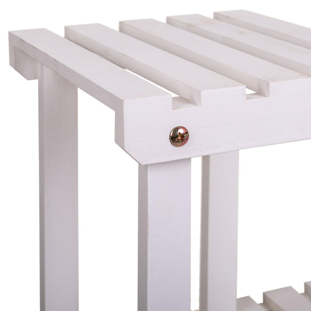 WANDERLUST DECO Estantería Expositor de Madera Blanca 70x27x77