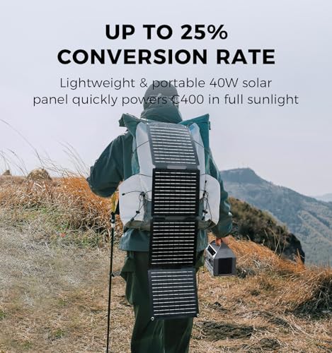 UDPOWER C400 Solar Generator Kit | 400W Portable Power Station + 40W Foldable Solar Panel | 256Wh LiFePO4 Battery, 800W Surge| for Camping, RV, Emergency Backup | UL2743 Certified - Image 5