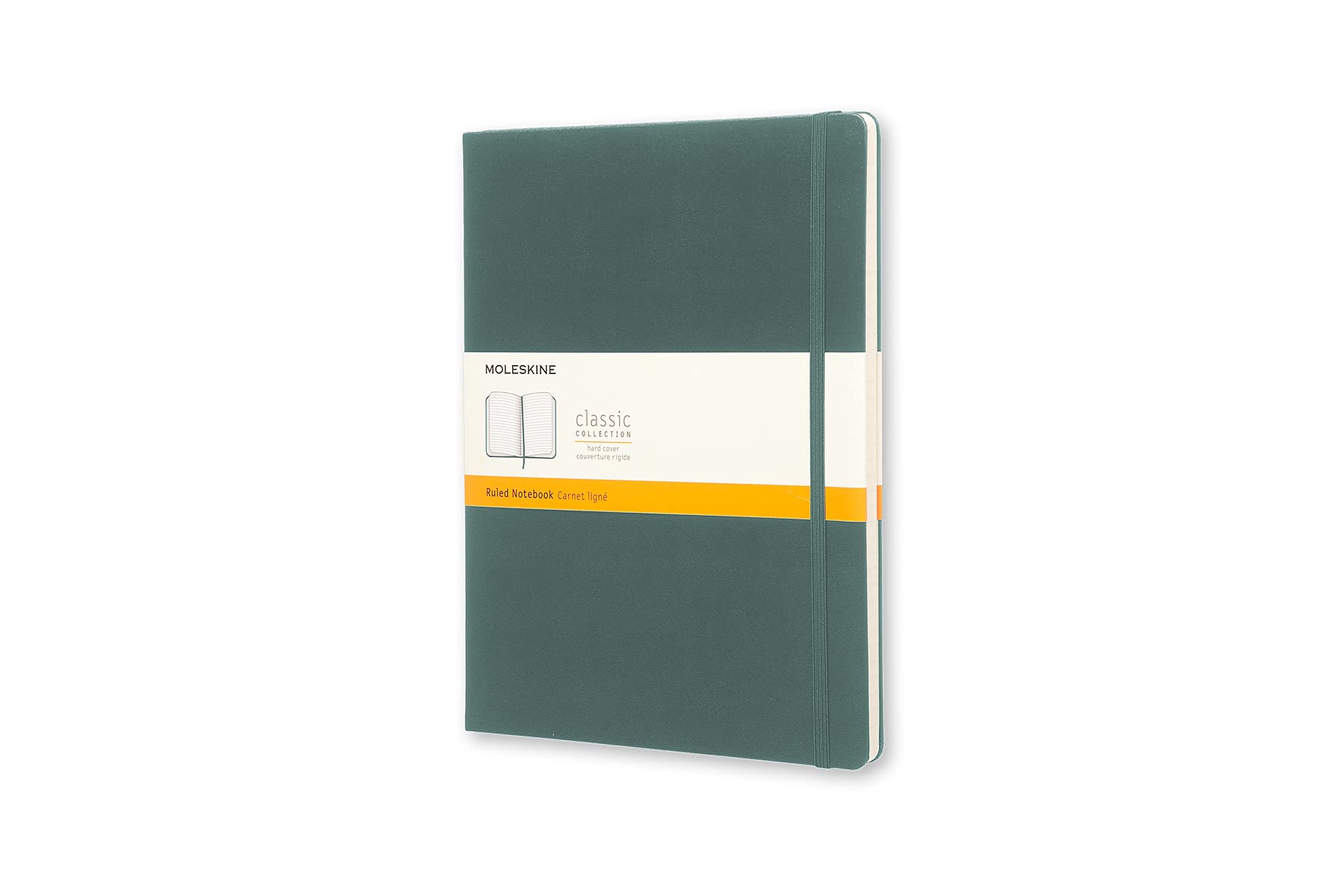 Moleskine Klasik Defter, Sert Kapak, XL (7,5" x 9,5") Çizgili/Çizgili, Orman Yeşili, 192 Sayfa