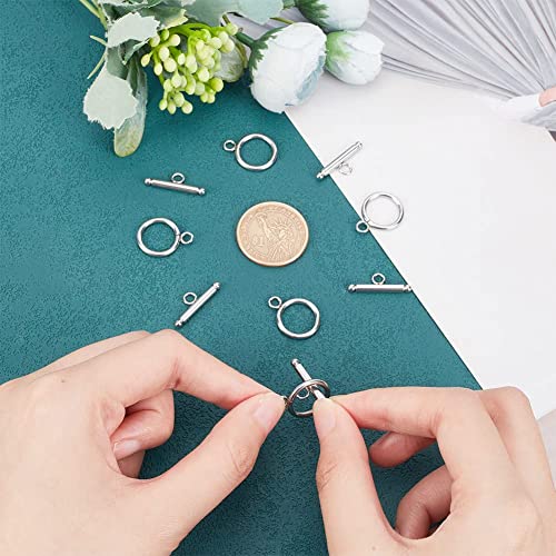 Unicraftable 24Sets Stainless Steel Toggle Clasps Bar And Ring Toggle Clasps Jewelry Components End Clasps For Bracelet Necklace Making #TOP3