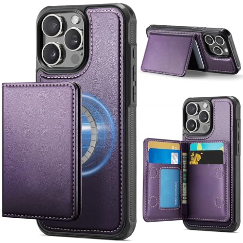 �y2in1�������z iPhone 13 Pro �p �P�[�X MagSafe�Ή� ���͎��C�z�� �J�[�h���[ 5���ȏ� ���z�^ �蒠�^�P�[�X ���O���\ �X�^���h�@�\ �X�L�~���O�h�~ �Ռ��z���A����