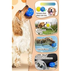 Dog balls for aggressive chewers indestructible dog tennis balls durable bouncy dog toy balls dog balls for teething interactive dog toys for fetch game 4 pcs medium size  urban country home decor