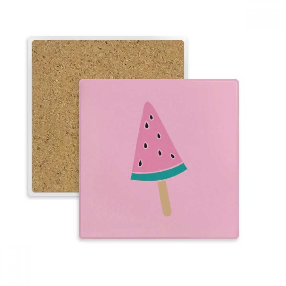 Dessous de tasse en pierre absorbante et design glace rose