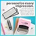 ExcelMark Self-Inking DIY Custom Rubber Stamp Kit - Personalized Stamper for Business or Home - Address Stamp, Message Stamp, and More (Pink)