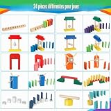 Herefun dominos bois 600 pièces, 10 couleurs et 24 blocs photo 4