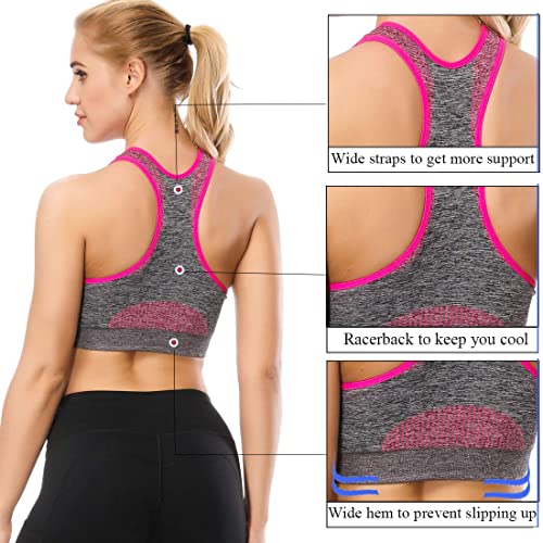 TOBWIZU Sports Bras for Women, Medium Support Yoga Gym Activewear Bras with Pocket4