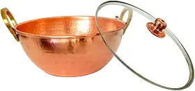 Tacho de Cobre Puro 1 Litro Com Tampa de Vidro