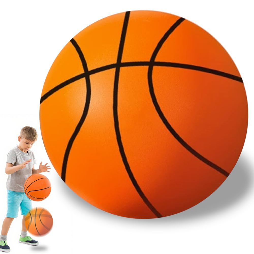 Mineup Silent Basketball, Soundless Basketball, 24CM Size 7 2025 New Dribble Dream Quiet Basketball Indoor, Uncoated High Density Foam Basketball for Youth Kid Indoor practice Soft, flexible, Orange