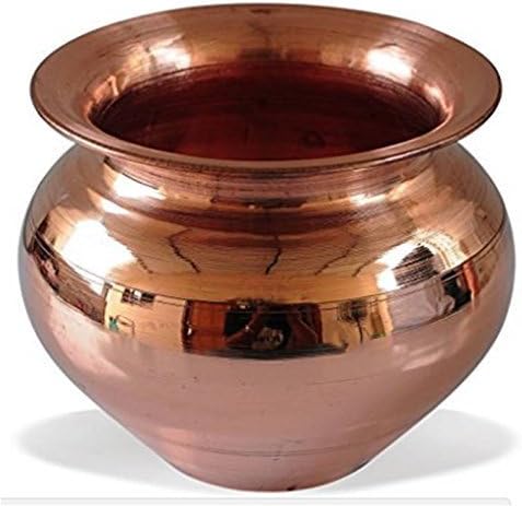 Himshikhar Copper Mini Jal Patra for Home, Temple Use, Puja Purpose, Drinkware (Brown)