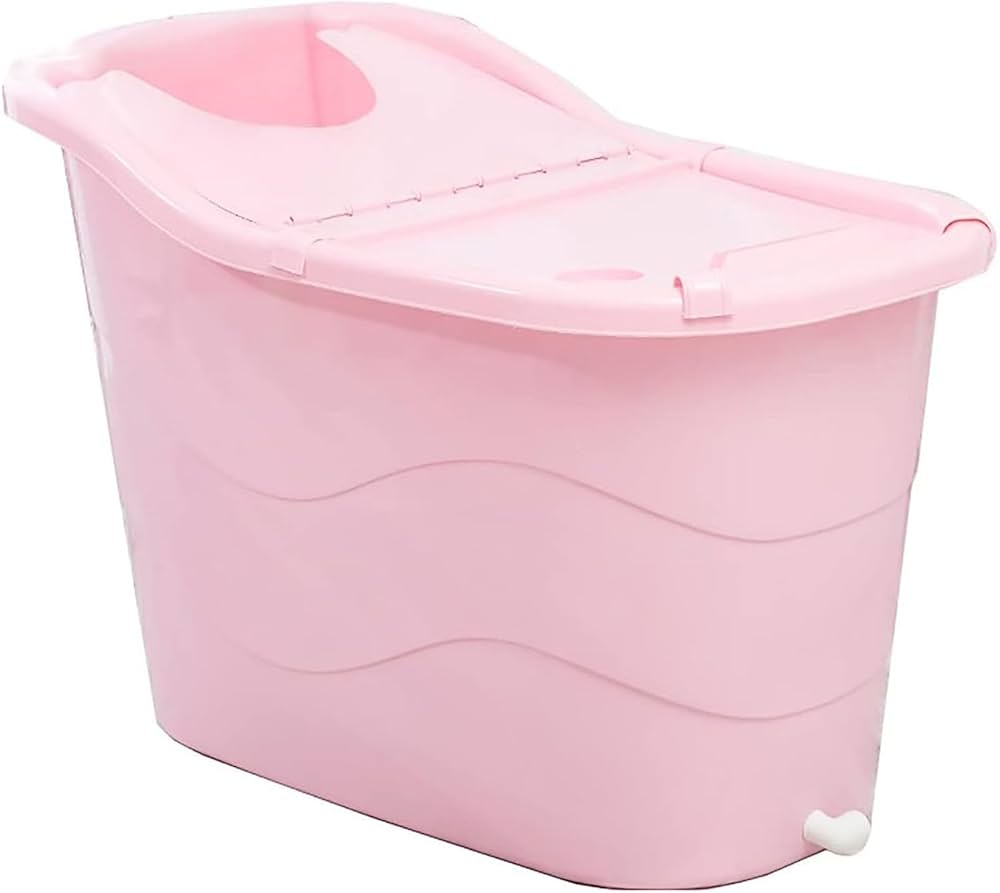 【自動膨張式】桜ピンクの充気バスタブ（浴槽）80×80×65cm 自動膨張式】桜ピンクの充気バスタブ（浴槽）80×80×65cm