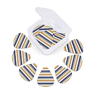 Lot de 12 médiators rayés pour guitare électrique et basse dans une boîte pour ukulélé - Les Beatles, Paul McCartney, John Lennon, RIngo Starr, George Harrison Lot de 12 médiators rayés pour guitare électrique et basse dans une boîte pour ukulélé – Image 6