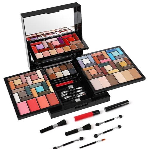 CHARMCODE All in One Professional Makeup Gift Kit for Women Full Kit – Included 54 Eyeshadows Face Blusher Highlighter Eyebrow Makeup Brushes Contour Lip Gloss Mascara, Suitable for Christmas