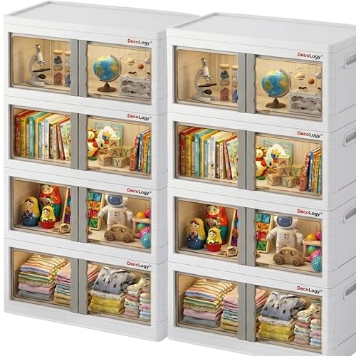 Image of DecoLogy Plastic Multipurpose Bookshelf Organiser Rack for Living Room, Kitchen, Bedroom, Office (Cupboard 2 Door : White, 5PCS)