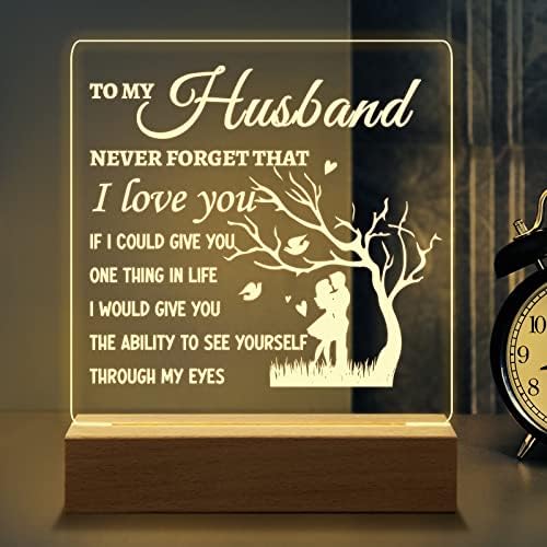 blumuze Husband Gifts, Night Light Lamp Gifts for Husband on Valentine's Birthday Day, Romantic Anniversary Wedding Gifts for Husband from Wife, Presents for Husband, Valentine's Gifts for Him