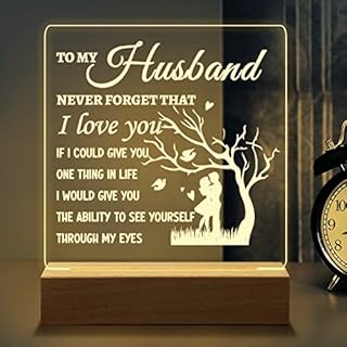 blumuze Husband Gifts, Night Light Lamp Gifts for Husband on Valentine's Birthday Day, Romantic Anniversary Wedding Gifts for Husband from Wife, Presents for Husband, Valentine's Gifts for Him