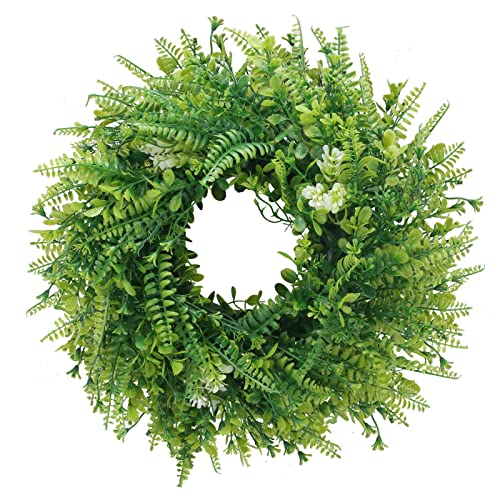 XHXSTORE 40cm Künstliche Kranz Eukalyptus Türkranz Künstliche Pflanzen Farn Kranz Deko Wandkranz Unecht Farn Hängen Kranz für Hochzeit Tür Party Fenster Garten Wand Kamin Dekoration Cover