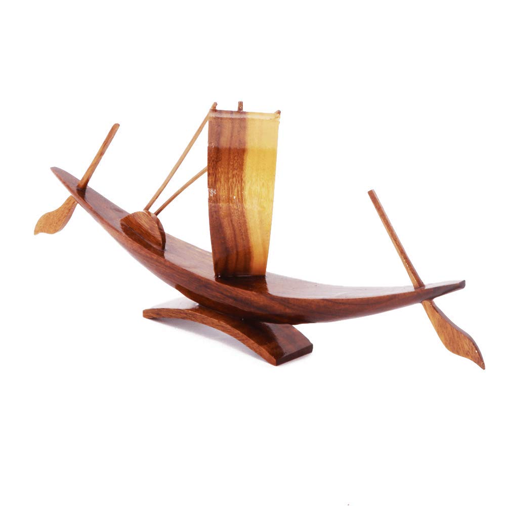 Bateau en bois fait à la main objet déco mer sculpture table