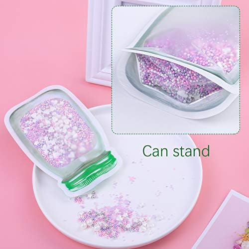Cooraby 12 Pieces 4 Size Mason Jar Bags Reusable Food Saver Bags PE Sandwich Ziplock Bags for Travel Camping Barbecue