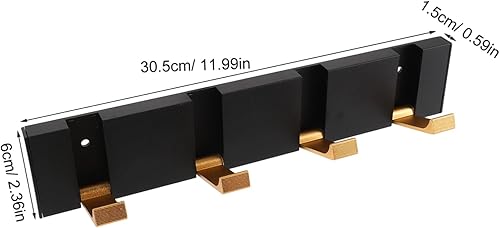 Miniatura 2 de Luxshiny Perchero plegable montado en la pared con ganchos ocultos, resistente ahorro de espacio para ropa, toallas y accesorios para baño, entrada,