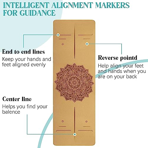 LINKLIFE Cork Yoga Mat 5mm (1/5") Thick 72"x24" - Image 3